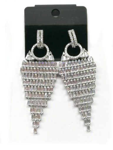 GODKI Luxury Women Wedding Dubai Copper With White Gold Plated Trendy Geometric Earrings