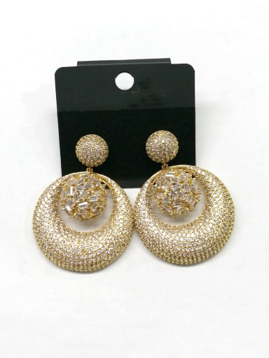 GODKI Luxury Women Wedding Dubai Copper With Gold Plated Classic Round Earrings