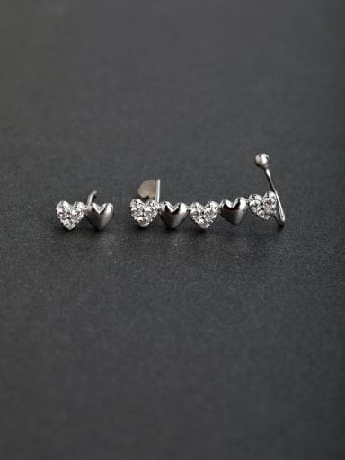 Heart of the peach 925 silver Stud earrings