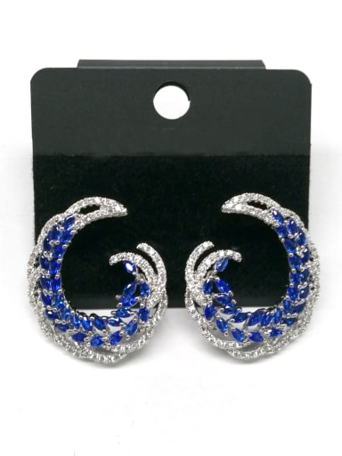 GODKI Luxury Women Wedding Dubai Copper With White Mix Plated Fashion Hook Stud Earrings
