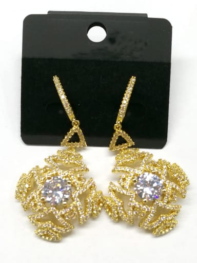 GODKI Luxury Women Wedding Dubai Copper With Gold Plated Luxury Geometric Earrings