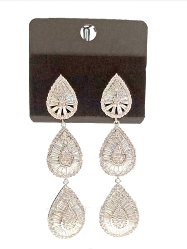 GODKI Luxury Women Wedding Dubai Copper With White Gold Plated Luxury Water Drop Earrings