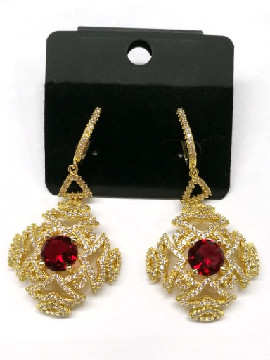 GODKI Luxury Women Wedding Dubai Copper With Gold Plated Vintage Geometric Earrings