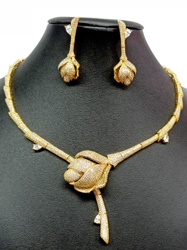 custom GODKI Luxury Women Wedding Dubai Copper With Gold Plated Luxury Rosary Jewelry Sets