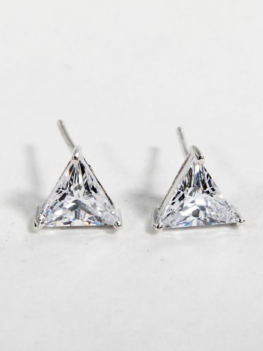 triangle Shiny zircon Stud Earrings