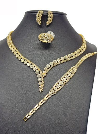 GODKI Luxury Women Wedding Dubai Copper With Gold Plated Trendy Round Jewelry Sets