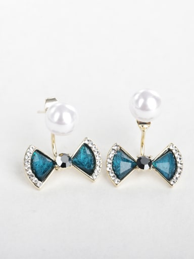 Multicolor Bow tie Imitation pearls Stud Earrings