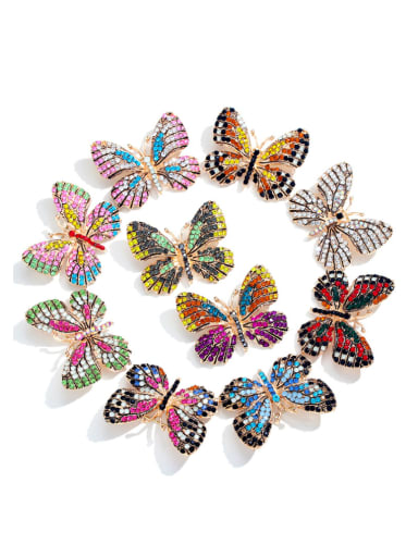 Alloy With Rhinestone Fashion Butterfly Brooches