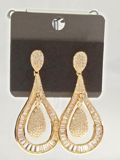GODKI Luxury Women Wedding Dubai Copper With Gold Plated Fashion Water Drop Earrings