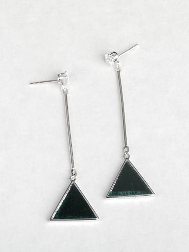Simple triangle Copper inlaid platinum Drop Earrings