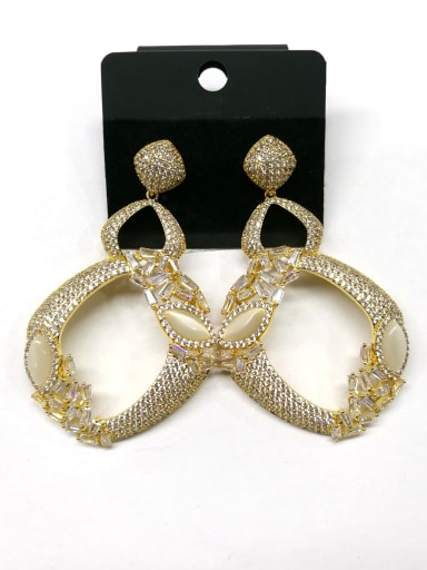 GODKI Luxury Women Wedding Dubai Copper With Gold Plated Trendy Evil Eye Earrings