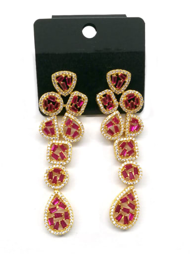 GODKI Luxury Women Wedding Dubai Copper With Gold Plated Vintage Geometric Party Earrings