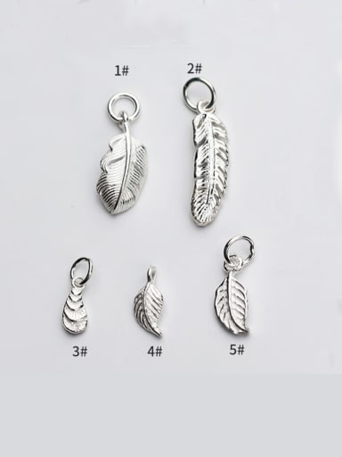 925 Sterling Silver With Silver Plated Trendy Leaf Charms