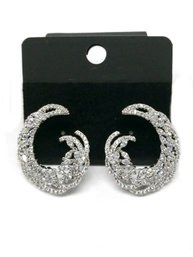 GODKI Luxury Women Wedding Dubai Copper With White Gold Plated Fashion Hook Stud Earrings