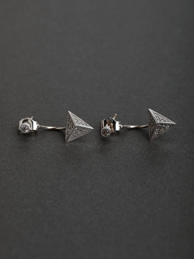 simple Triangle  925 Silver Earrings