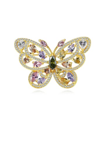 Copper With Gold Plated Delicate Butterfly Brooches