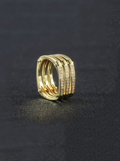 Copper With Gold Plated Simplistic Geometric Band Rings
