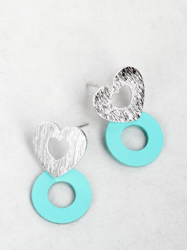 Colored love ring Stud Earrings