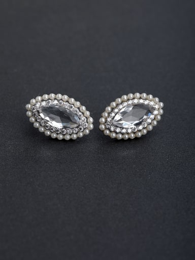 Millet beads Water drop glassstone   925 silver Drop Earrings