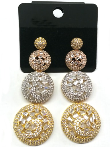 GODKI Luxury Women Wedding Dubai Copper With Mix  Plated Trendy Round Earrings
