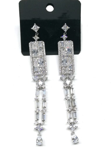 GODKI Luxury Women Wedding Dubai Copper With White Gold Plated Luxury Chain Earrings