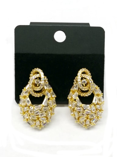 GODKI Luxury Women Wedding Dubai Copper With Gold Plated Trendy Water Drop Earrings