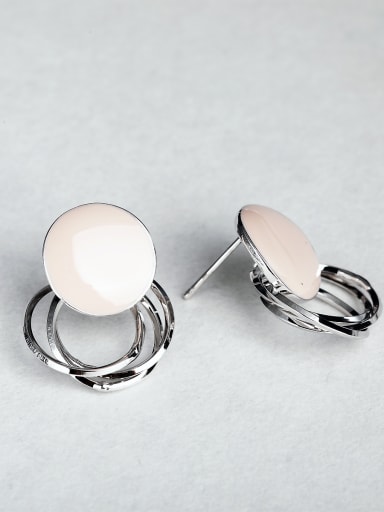 Candy colors Metal double ring Stud Earrings