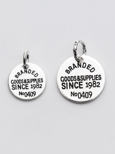 925 Sterling Silver With Silver Plated Personality Round Charms
