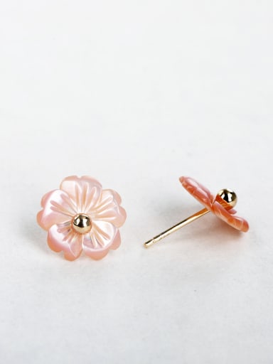 Pink shell flowers Stud Earrings
