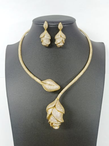 GODKI Luxury Women Wedding Dubai Copper With Gold Plated Fashion Rosary 2 Piece Jewelry Set