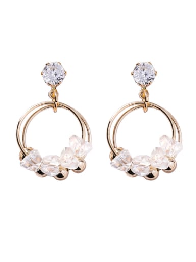 Alloy With Gold Plated Fashion Charm Glass Stud Earrings