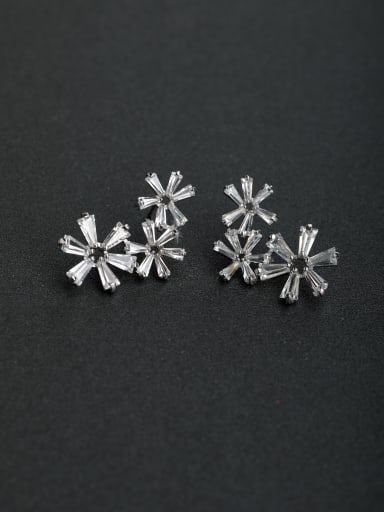 sparkle snowflake 925 silver Stud earrings
