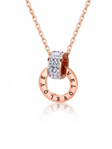 Stainless Steel With Rose Gold Plated Trendy Round Necklaces