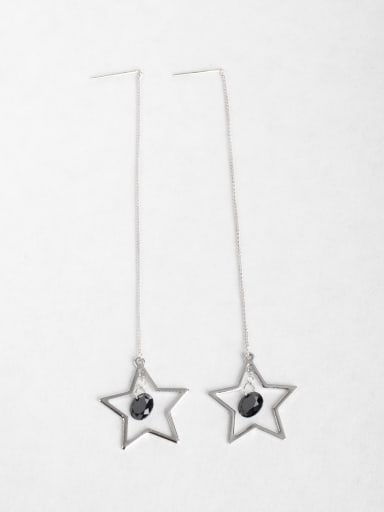 Hollow Pentagram Threader Earrings