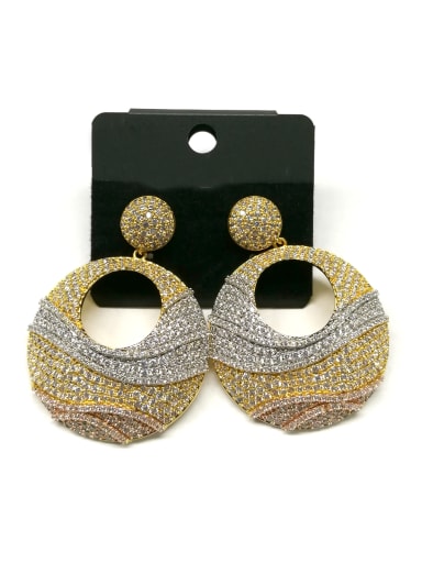 GODKI Luxury Women Wedding Dubai Copper With Mix Plated Classic Round Earrings