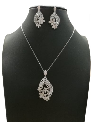 custom GODKI Luxury Women Wedding Dubai Copper With White Gold Plated Classic Rosary 2 Piece Jewelry Set