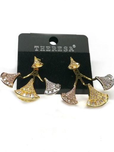 GODKI Luxury Women Wedding Dubai Copper With Mix Plated Fashion Geometric Earrings