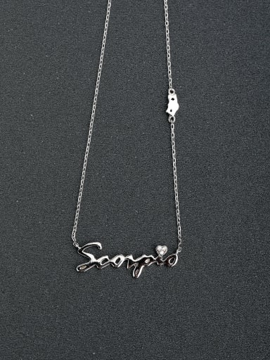 Micro inlay Zircon Fashion Abstract letters 925 Silver Necklaces