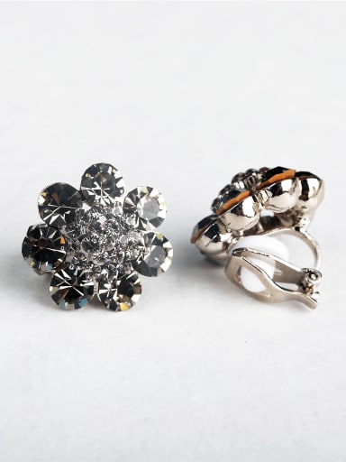 Black zircon  flower Cluster Earrings