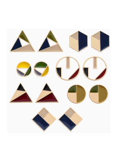 Alloy With Gold Plated Trendy Geometric Stud Earrings