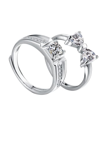 925 Sterling Silver With Cubic Zirconia Fashion Lovers Free Size Rings