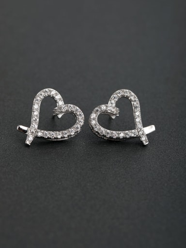 Micro inlay Zircon Heart love 925 silver Drop Earrings