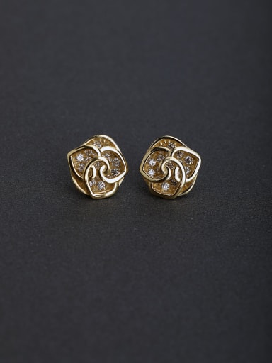Micro inlay Zircon Rosary 925 silver Stud earrings