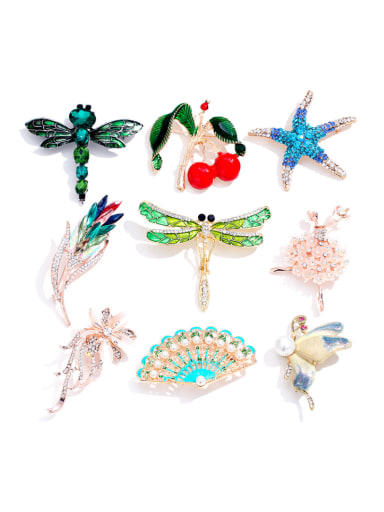 Alloy With Gold Plated Trendy Insect/flower Brooches