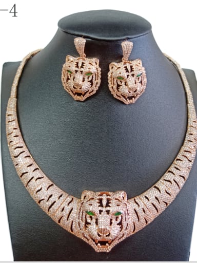 GODKI Luxury Women Wedding Dubai Copper With Rose Gold Plated Classic Animal 2 Piece Jewelry Set
