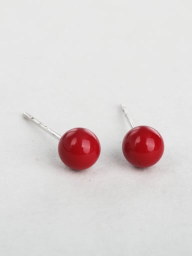 Red bead cuff earrings