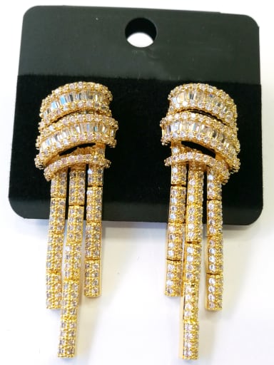 GODKI Luxury Women Wedding Dubai Copper With Gold Plated Trendy Fringe Earrings