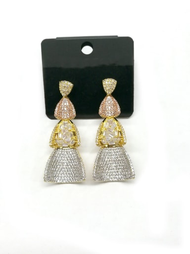 GODKI Luxury Women Wedding Dubai Copper With Mix Plated Trendy Feather Earrings
