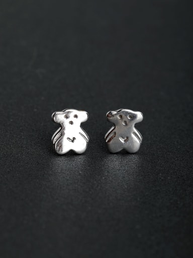 Simple fashion bear 925 silver Stud earrings
