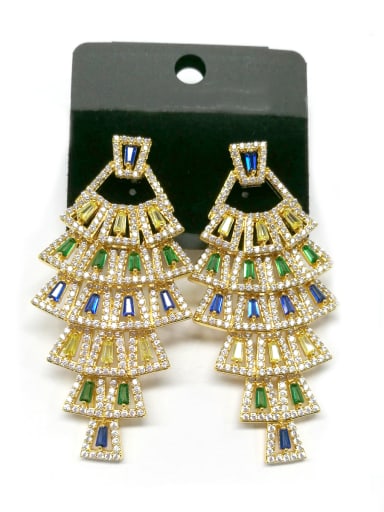 GODKI Luxury Women Wedding Dubai Copper With Gold Plated Trendy Statement Earrings